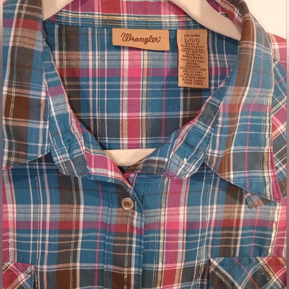 Wrangler Pearl Snap  Western Shirt Women's Size L - Picture 2 of 5